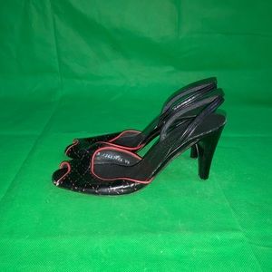 Charles Jourdan Mini Heel Leather Sandals